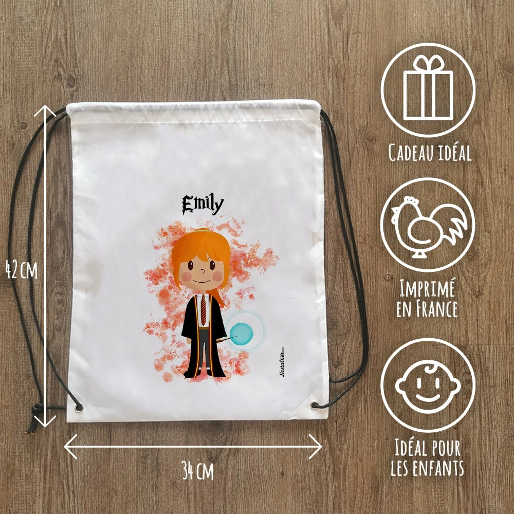 Sac à Dos Sport Personnalisé : Gym, Piscine... - Petite Sorcière - Cadeaufille – Image 3