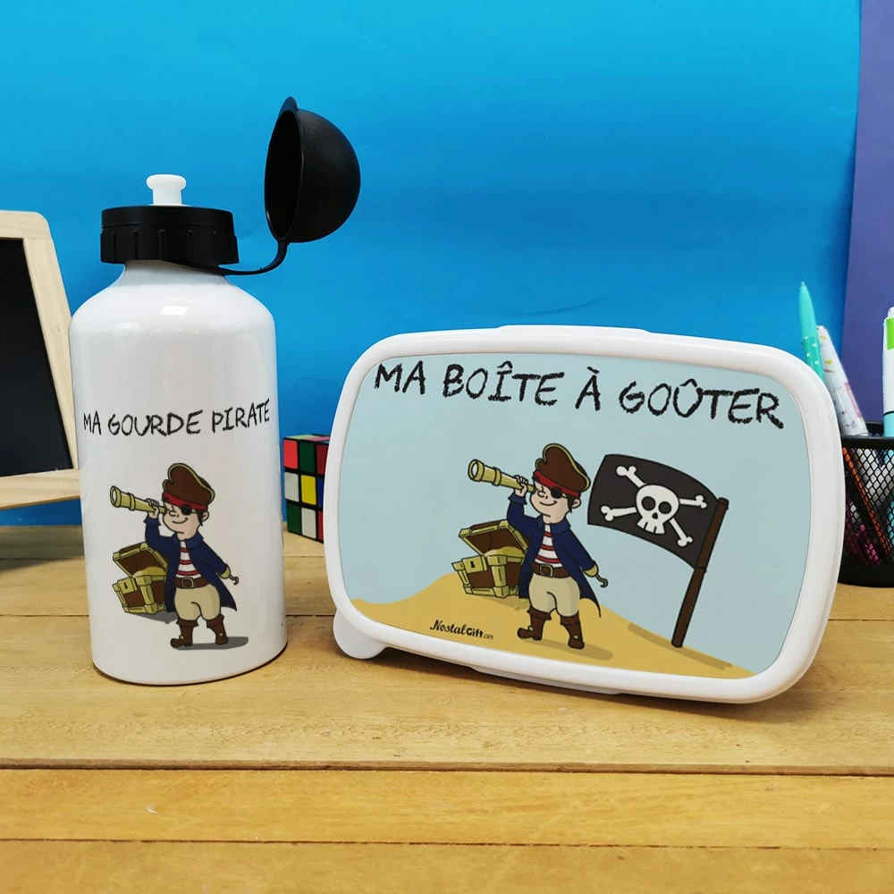 Boîte à Goûter & Gourde Enfant Pirate