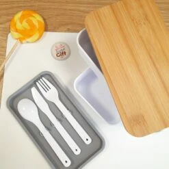 Boîte à Déjeuner Bento En Bambou à 2 Niveaux