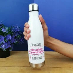 Bouteille Isotherme 500ml"je Suis Une Auxiliaire De Puériculture Qui Déchire" - Cadeau Crèche