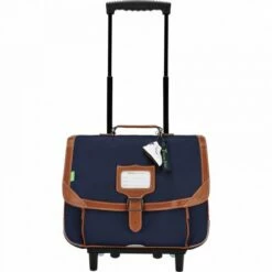 Cartable à Roulettes Bleu Marine Camille 38 Cm Orné D'un Porte Clé Sneaker - Tann's