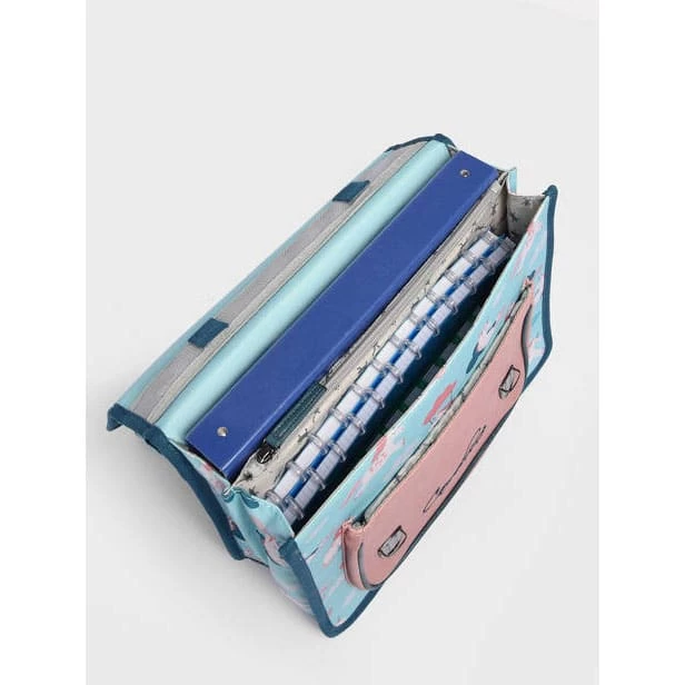 Cartable 38 Cm Rétro Turquoise Licorne - Caméléon - CP, CE1, CE2 – Image 3