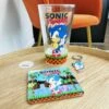 Sonic - Set 3 Pièces - Verre, Sous-verre Et Porte-clé