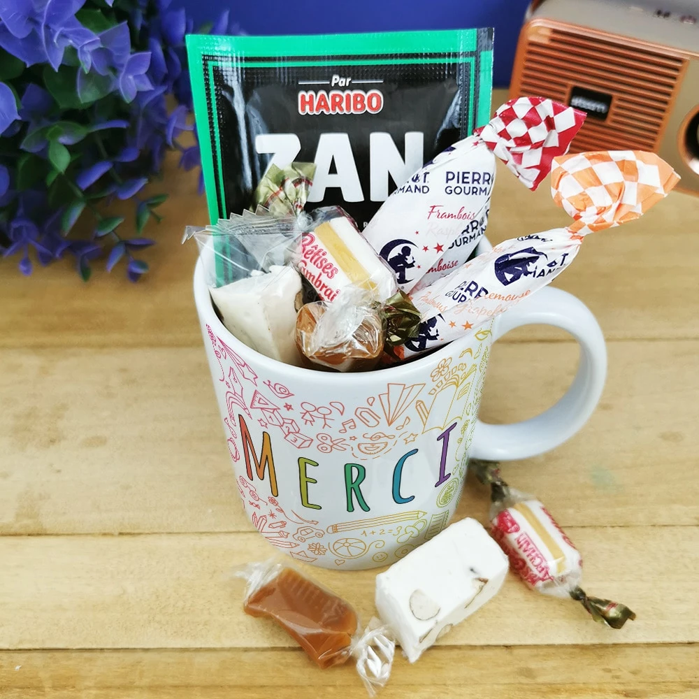 Mug "Merci" Bonbons Rétro 60 - Collection Arc-en-ciel – Image 4