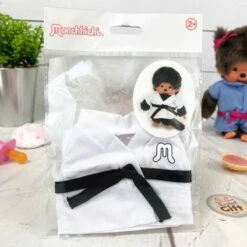 Vêtements Peluche Monchhichi Kiki - Kimono Judo Ceinture Noire