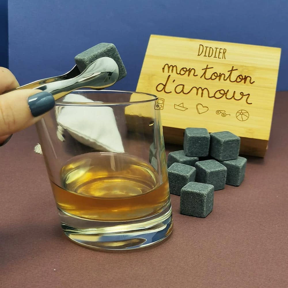 Coffret Cadeau Whisky : 9 Pierres Dans Une Boîte Personnalisée - Mon Tonton D'amour – Image 2