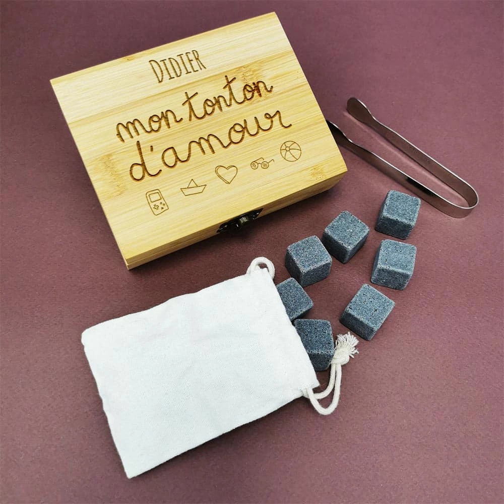 Coffret Cadeau Whisky : 9 Pierres Dans Une Boîte Personnalisée - Mon Tonton D'amour – Image 3