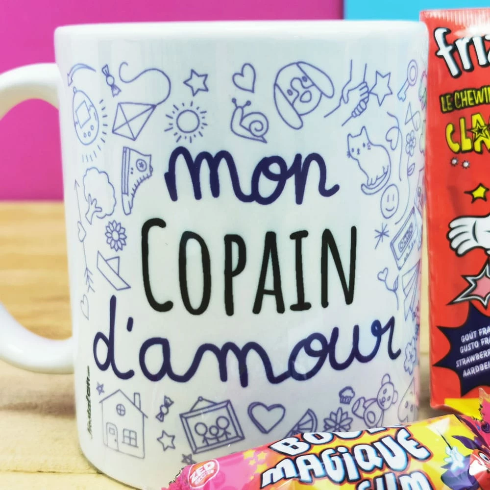 MUG "mon Copain D'amour " Bonbons Rétro 80 - Cadeau Copain – Image 4