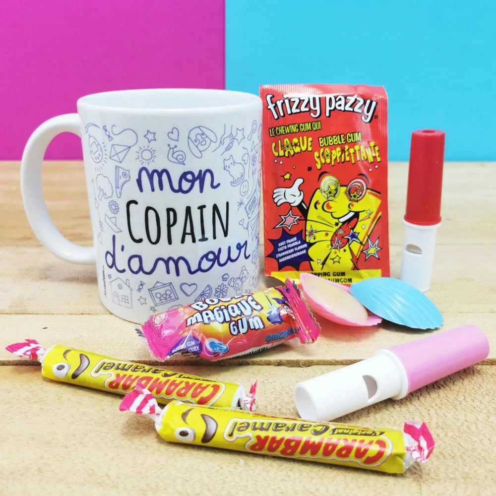 MUG "mon Copain D'amour " Bonbons Rétro 80 - Cadeau Copain – Image 3