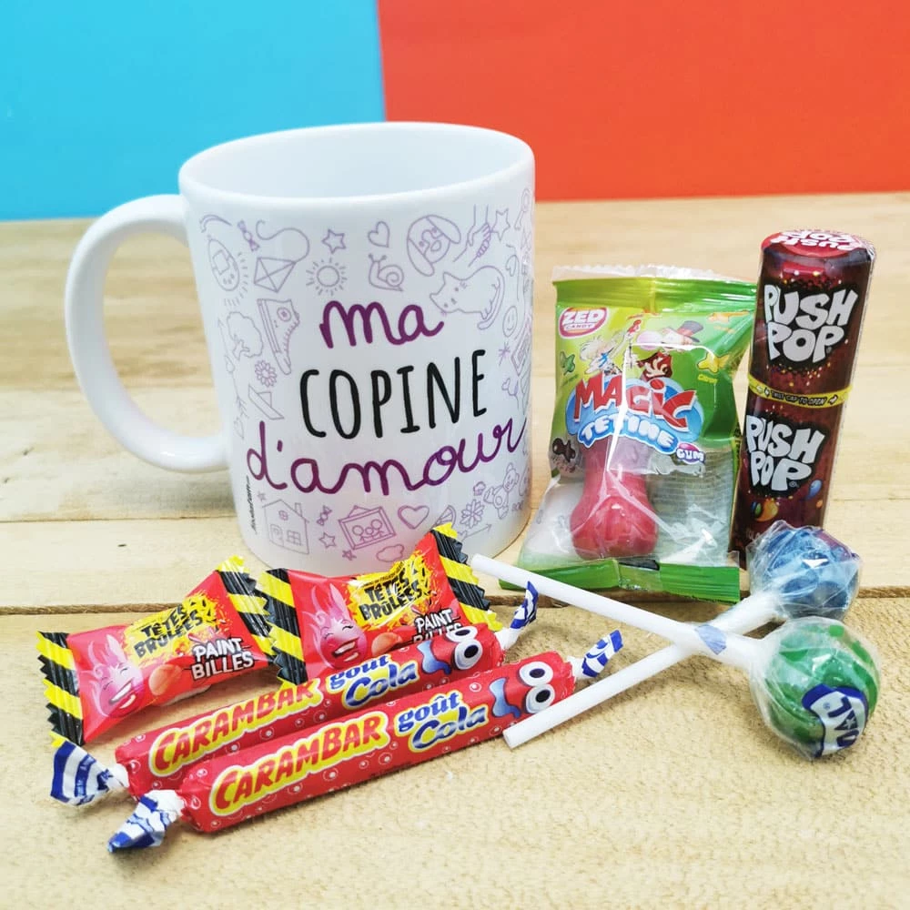MUG "ma Copine D'amour " Bonbons Rétro 90 - Cadeau Copine – Image 3