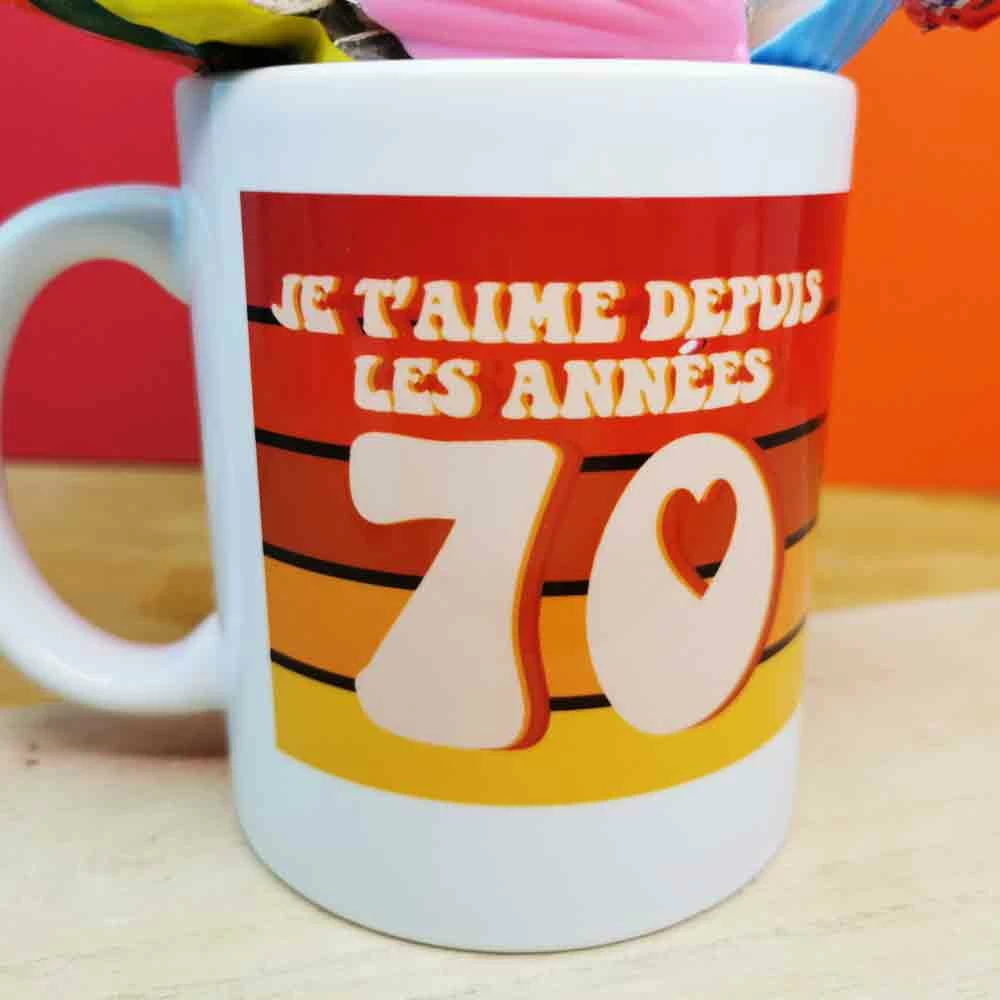 MUG "Je T'aime Depuis Les Années 70 " - Bonbons Rétro 70 – Image 6