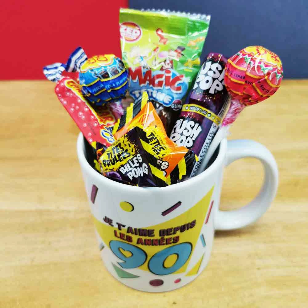 MUG "Je T'aime Depuis Les Années 90 " - Bonbons Rétro 90 – Image 2