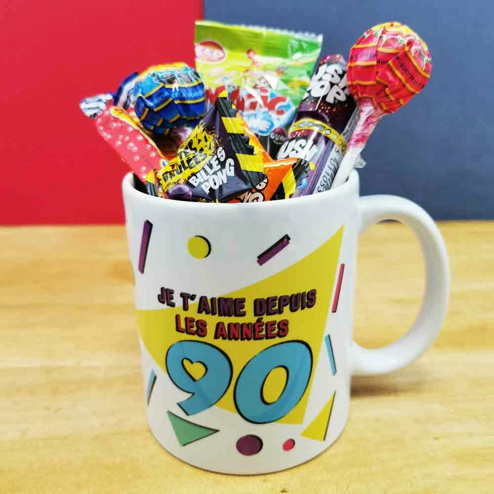 MUG "Je T'aime Depuis Les Années 90 " - Bonbons Rétro 90