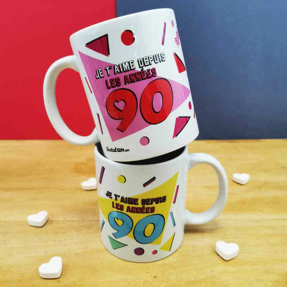 Mug Duo "Je T'aime Depuis Les Années 90"