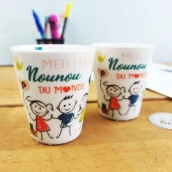 Set De 2 Tasses - "Meilleure Nounou Du Monde"