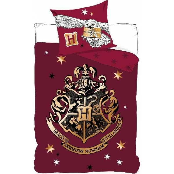 Harry Potter - Parure / Housse De Lit Bordeaux En Coton 1 Ă 2 Personnes (140 X 200 Cm)