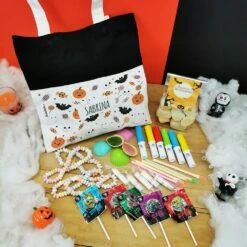 Sac Fantômes Et Citrouilles D'Halloween Personnalisé Rempli De Bonbons