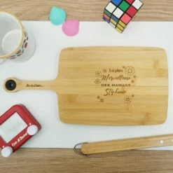 Planche à Découper En Bois Prénom Personnalisable - "La Plus Merveilleuse Des Mamans"