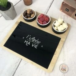 Plateau Apéro En Bambou – Planche Et Coupelles