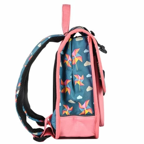 Sac à Dos/cartable Fille 30 Cm Rétro Rose Et Bleu - Cameleon - Green Windmill - Maternelle – Image 4