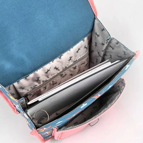 Sac à Dos/cartable Fille 30 Cm Rétro Rose Et Bleu - Cameleon - Green Windmill - Maternelle – Image 2