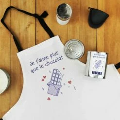 Tablier De Cuisine - "Je T'aime Plus Que Le Chocolat"