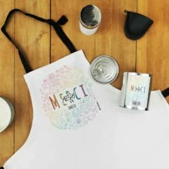 Tablier De Cuisine Personnalisé - "Merci AESH" - Cadeau AESH Arc-en-ciel